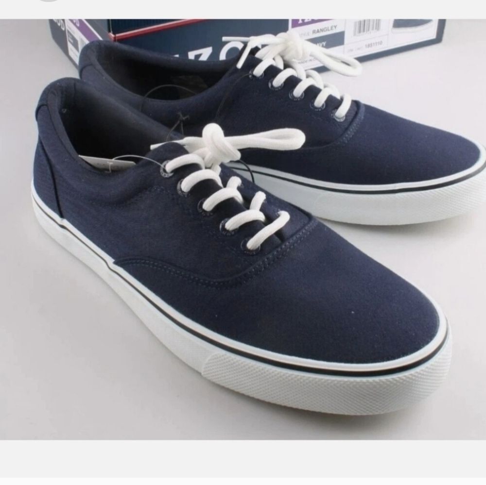 Izod Rangley Mens Canvas Lace Up Tennis Shoes Sneakers navy New size 8.5